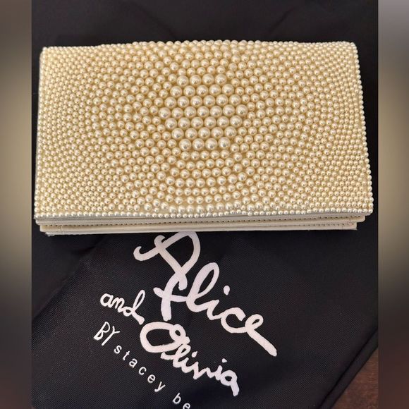 Alice + Olivia Handbags - Alice+Olivia  pearl beaded clutch brand new